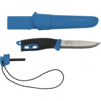 Нож с фиксированным лезвием Morakniv Companion Spark (S) Blue, сталь Sandvik 12C27, рукоять резина/пластик купить в Ярославле