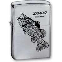 Зажигалка ZIPPO Black Bass Brushed Chrome, латунь с никеле-хром. покрыт., серебр., матов., 36х56х12мм купить в Ярославле