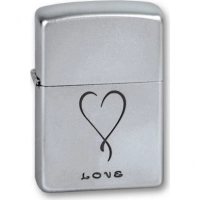 Зажигалка ZIPPO Love Satin Chrome, латунь с никеле-хромовым покрыт., серебр., матовая, 36х56х12 мм купить в Ярославле